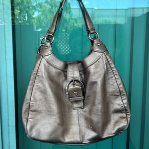 Rare metallic leather coach soho tote bag! Wear pictured!